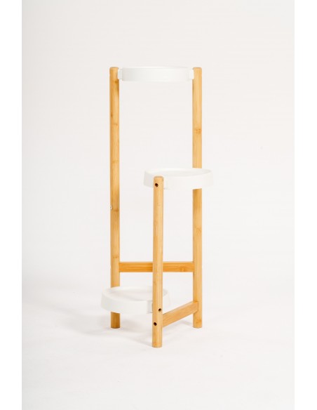 3-piętrowy kwietnik bambusowy biały Meven 26 cm x 50 cm x 80 cm 5905842530904 2