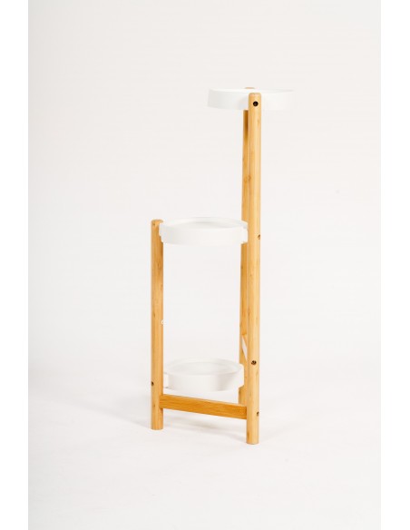 3-piętrowy kwietnik bambusowy biały Meven 26 cm x 50 cm x 80 cm 5905842530904 3