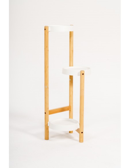 3-piętrowy kwietnik bambusowy biały Meven 26 cm x 50 cm x 80 cm 5905842530904 9