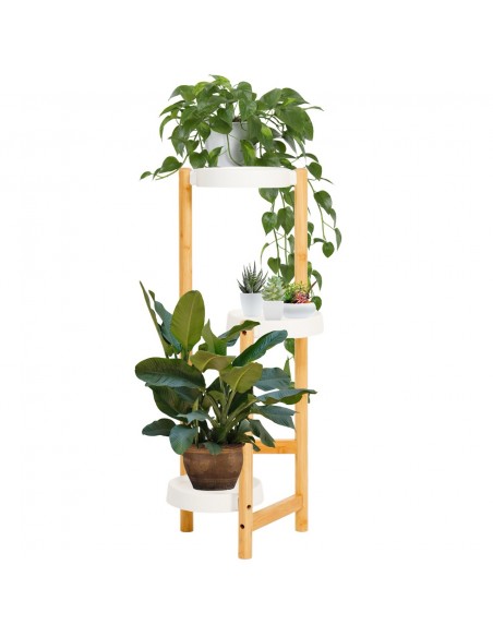 3-piętrowy kwietnik bambusowy biały Meven 26 cm x 50 cm x 80 cm 5905842530904 10
