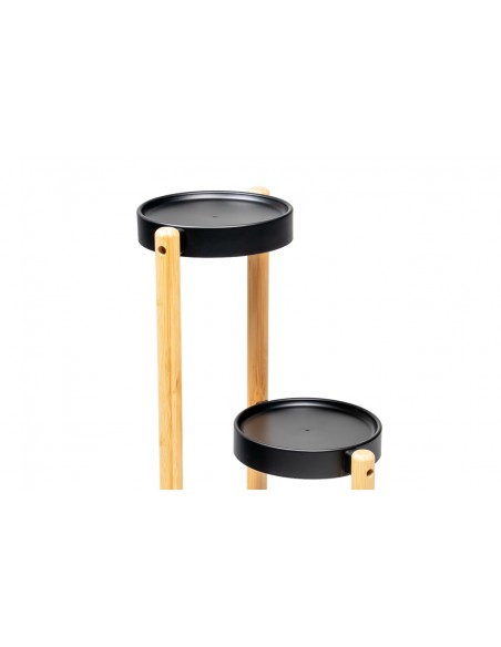 3-piętrowy kwietnik bambusowy czarny Meven 26 cm x 50 cm x 80 cm 5905842530911 5