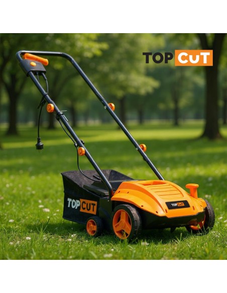 Mocny aerator-wertykulator elektryczny z koszem 30 L 1500 W 32 cm TOP CUT TC-AE1500-32 5905842525993 5