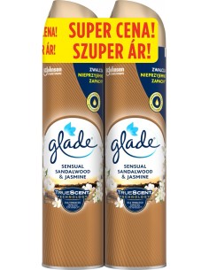 Podwójny odświeżacz powietrza w aerozolu 1+1 Glade Sensual Sandalwood & Jasmine 5000204983425