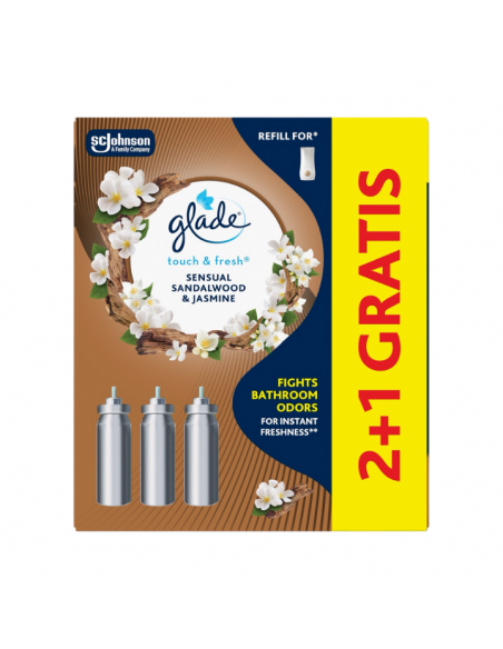 Zapas do naściennego odświeżacza powietrza Glade Sensual Sandalwood & Jasmine 2+1 5000204910957