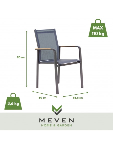 Wytrzymałe krzesła ogrodowe Kingston Meven 4 szt. 5905842515604 10