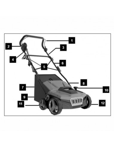 Elektryczny aerator-wertykulator NAC SCE180-38-W 1800W 38 cm 45L 5905842519794 6