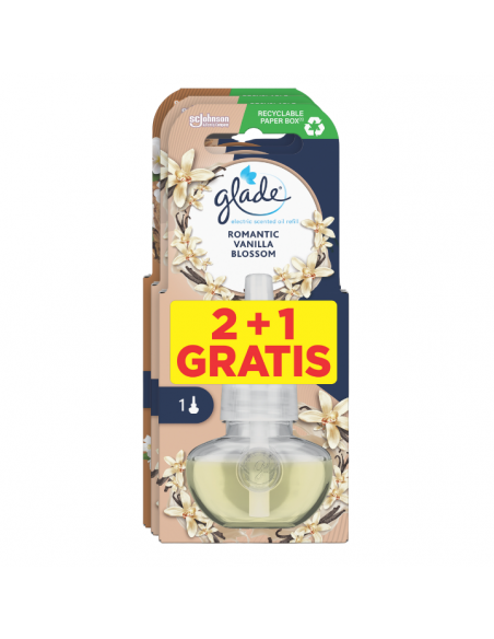 Zapas do elektrycznego odświeżacza powietrza Glade Romantic Vanilla Blossom & Sensual Sandalwood & Jasmine 5000204342048