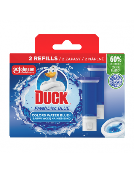Żelowe krążki do toalety barwiące wodę na niebiesko Duck Fresh Discs 2x zapas 5000204331394
