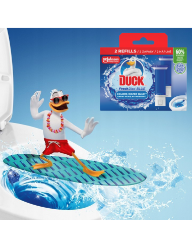 Żelowe krążki do toalety barwiące wodę na niebiesko Duck Fresh Discs 2x zapas 5000204331394 8