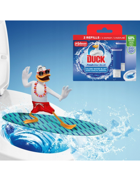 Żelowe krążki do toalety barwiące wodę na niebiesko Duck Fresh Discs 2x zapas 5000204331394 8