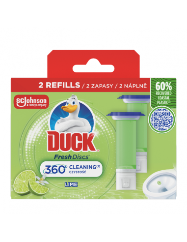 Zapas krążków do toalety o zapachu limonkowym Duck Fresh Discs 2x36ml 