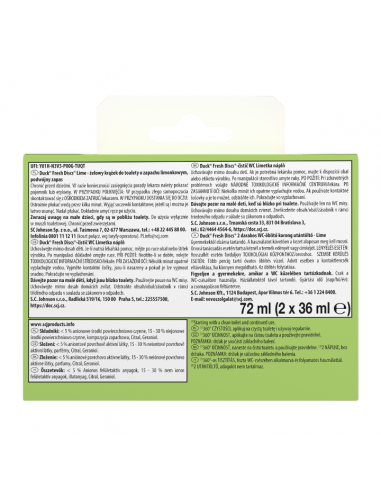 Zapas krążków do toalety o zapachu limonkowym Duck Fresh Discs 2x36ml  2