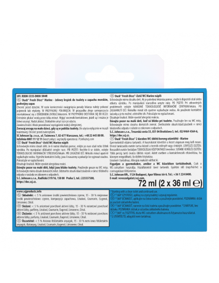 Zapas krążków do toalety o zapachu morskim Duck Fresh Discs 2x36 ml  2