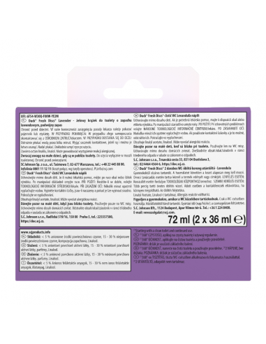 Zapas krążków do toalety o zapachu lawendowym Duck Fresh Discs 2x36ml  2