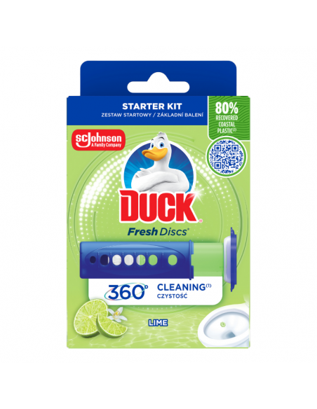 Żelowe krążki do toalety o zapachu limonkowym Duck Fresh Discs 