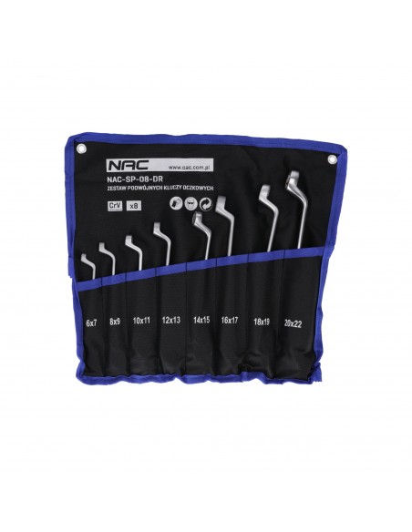 Zestaw kluczy oczkowych w etui 8 el. od 6x7 mm do 20x22 mm NAC-SP-08-DR 5905842526976 2