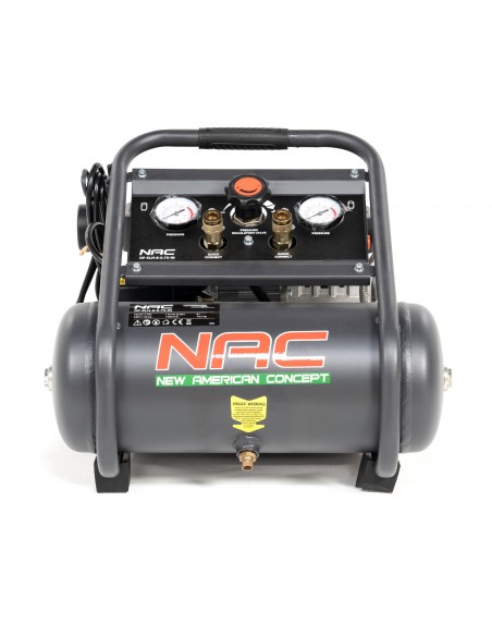 Cichy kompresor bezolejowy ręczny NAC OF-SLH-8-0.75-IN 8L 750W 1HP 5905842511835