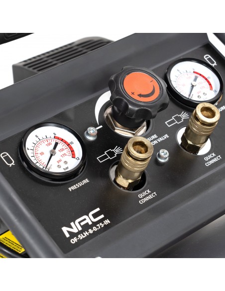 Cichy kompresor bezolejowy ręczny NAC OF-SLH-8-0.75-IN 8L 750W 1HP 5905842511835 4