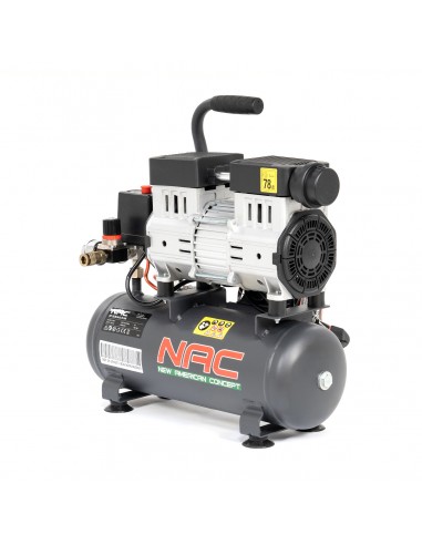 Mobilny kompresor bezolejowy cichy NAC OF-SLM-8-0.75-IN 8L 750W 1HP 5905842511828 3