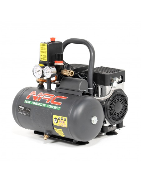 Cichy kompresor bezolejowy NAC OF-SL-6-0.55-IN 6L 550W 0,7HP 5905842511811 3