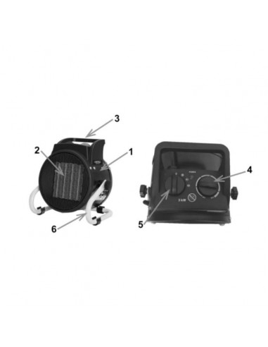 Nagrzewnica elektryczna typu Słonko z grzałką PTC NAC HE-2K-S-BG 2000W 5905842520684 8