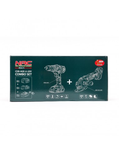 Zestaw akumulatorowa wkrętarka i szlifierka kątowa NAC CDB-AGE-LI-20V 5902490740198 6