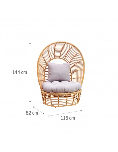 Technorattanowy fotel ogrodowy w stylu boho St. Louis Meven 115 × 82 × 144 cm 5902490784864 7