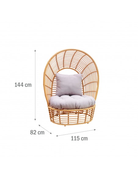 Technorattanowy fotel ogrodowy w stylu boho St. Louis Meven 115 × 82 × 144 cm 5902490784864 7