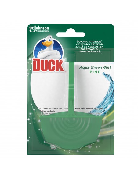 Barwiąca wodę zawieszka do toalet Duck Aqua Green 4w1 5000204323986