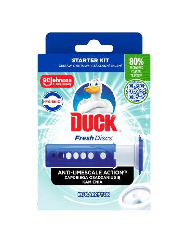 Żelowe krążki do toalety o zapachu eukaliptusa Duck Fresh Discs Active 5000204339048
