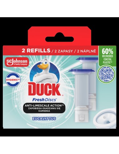 Podwójny zapas krążków żelowych do toalety o zapachu eukaliptusowym Duck Fresh Discs 5000204339017 2