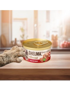 Bogaty w wołowinę z pomidorem i pietruszką mus dla dorosłych kotów Shelma 85g 8595606410589 2