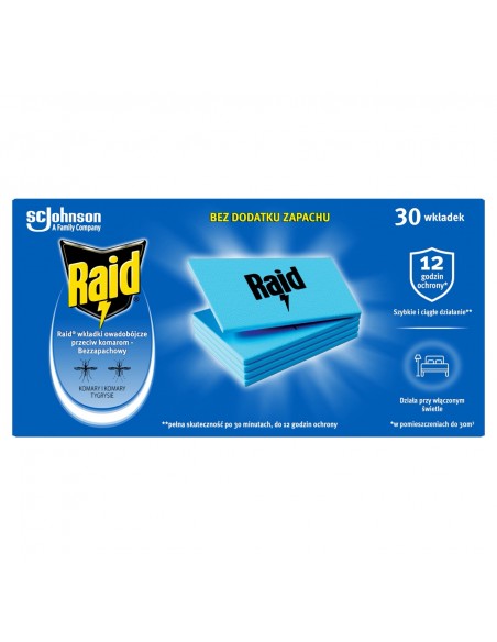 Bezzapachowe wkładki owadobójcze do elektrofumigatora przeciw komarom Raid 5000204406665