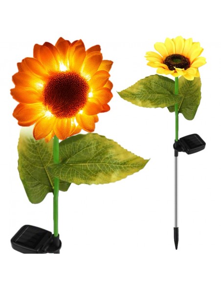Ogrodowa lampa solarna wbijana z czujnikiem zmierzchu Kwiat słonecznika Meven 5905842532274