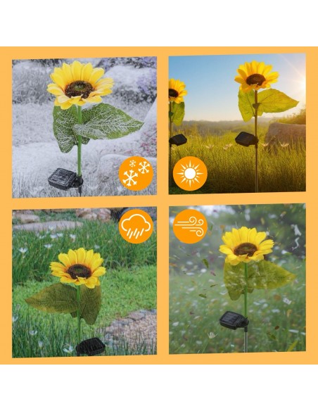 Ogrodowa lampa solarna wbijana z czujnikiem zmierzchu Kwiat słonecznika Meven 5905842532274 5