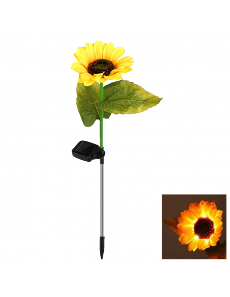 Ogrodowa lampa solarna wbijana z czujnikiem zmierzchu Kwiat słonecznika Meven 5905842532274 8