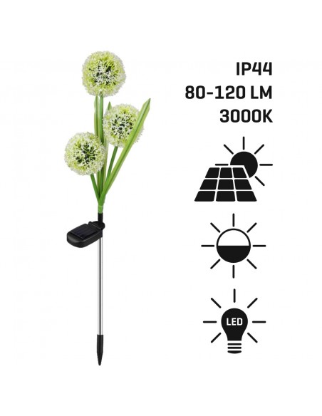Ogrodowa lampa solarna wbijana z czujnikiem zmierzchu Kwiat czosnku Meven 5905842532298 2