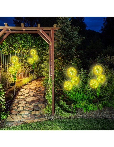 Ogrodowa lampa solarna wbijana z czujnikiem zmierzchu Kwiat czosnku Meven 5905842532298 4