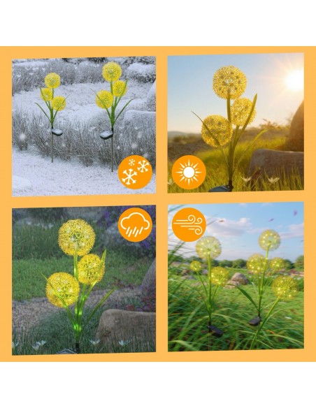 Ogrodowa lampa solarna wbijana z czujnikiem zmierzchu Kwiat czosnku Meven 5905842532298 5