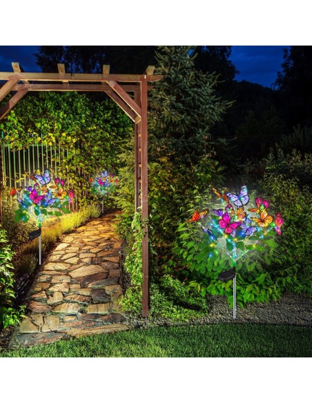 Ogrodowa lampa solarna wbijana z czujnikiem zmierzchu Bukiet motylków Meven 5905842532304 3