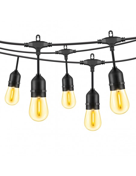 Girlanda ogrodowa świetlna o kolorze ciepłej bieli 10 m 20+2 żarówki Meven 5905842532328