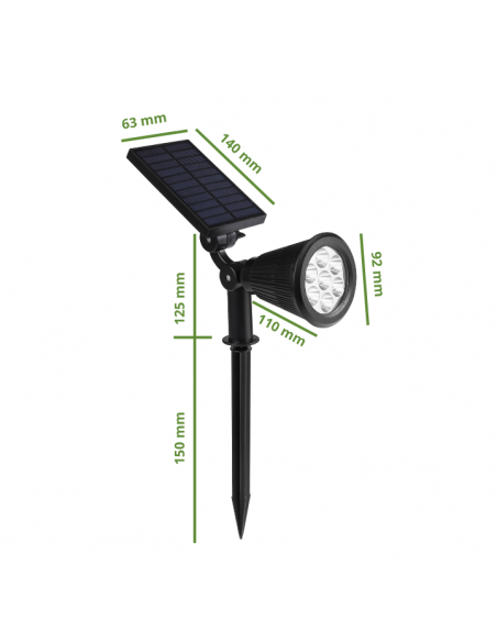 Reflektor solarny wbijany  z czujnikiem zmierzchu 7 LED 1200 mAh Meven 5905842532229 10