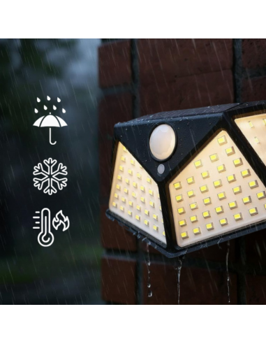 Lampa solarna ścienna kinkiet z czujnikiem ruchu 100 LED Meven 5905842532243 6