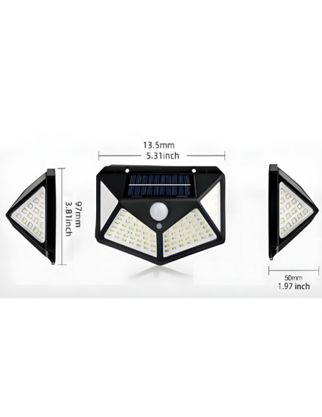 Lampa solarna ścienna kinkiet z czujnikiem ruchu 100 LED Meven 5905842532243 12