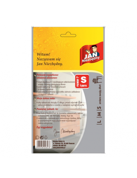 Uniwersalne rękawice do sprzątania aloesowe Jan Niezbędny rozmiar S 5900536256573 2