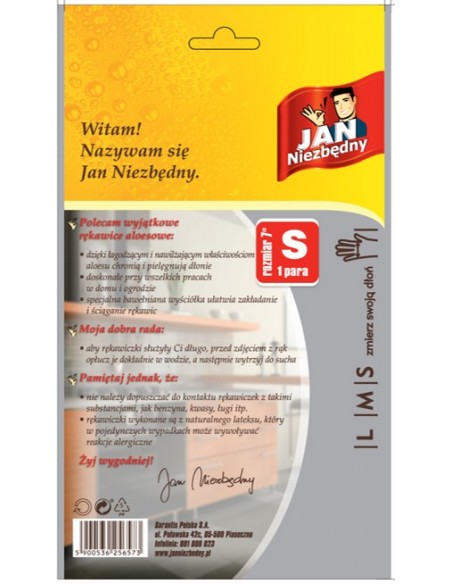 Uniwersalne rękawice do sprzątania aloesowe Jan Niezbędny rozmiar S 5900536256573 4