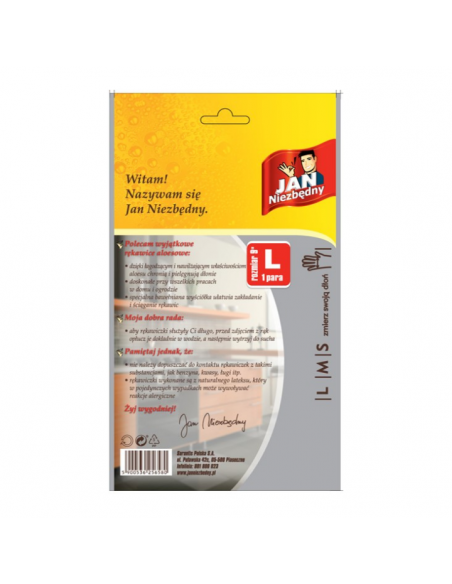 Uniwersalne rękawice do sprzątania aloesowe Jan Niezbędny rozmiar L 5900536256580 2