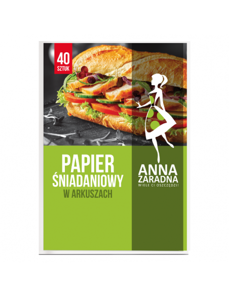 Papier śniadaniowy w arkuszach 23 cm x 31 cm Anna Zaradna 40 szt. 5903936000333