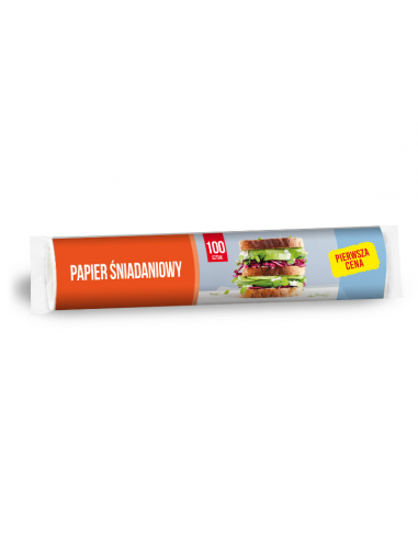 Papier śniadaniowy w rolce 23 cm x 30 cm Pierwsza Cena 100 szt. 5903936042135