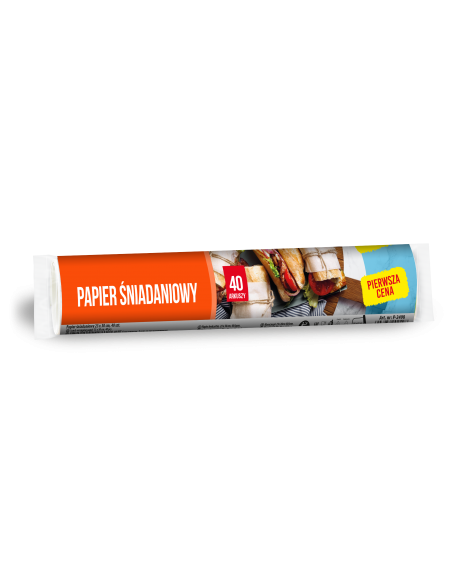 Papier śniadaniowy w rolce 23 cm x 30 cm Pierwsza Cena 40 szt. 5903936002498 2